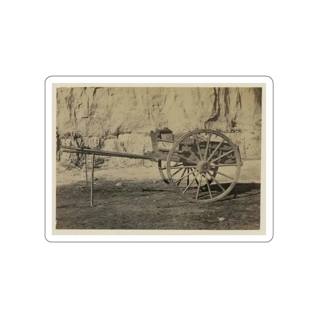 Two Wheeled Cart To Be Drawn By A Horse (U.S. Civil War) STICKER Vinyl Die-Cut Decal White Die-Cut 6 Inch - The Sticker Space