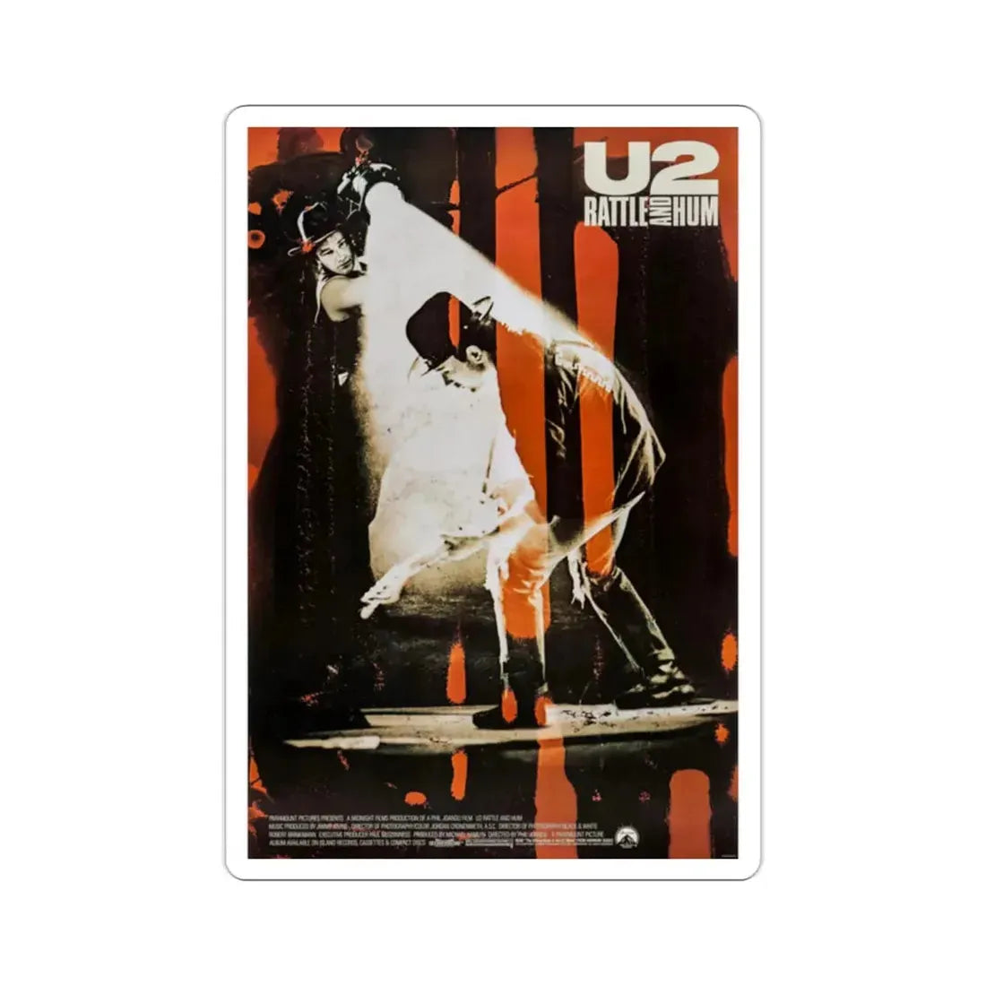 U2 Rattle and Hum 1988 Movie Poster STICKER Vinyl Die-Cut Decal 2 Inch - The Sticker Space