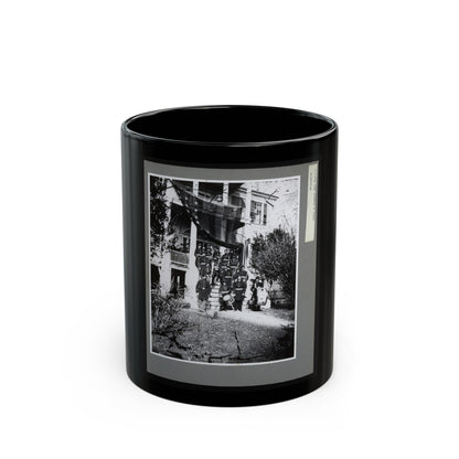 U.S. Army Band Standing On Steps (U.S. Civil War) Black Coffee Mug-11oz-The Sticker Space