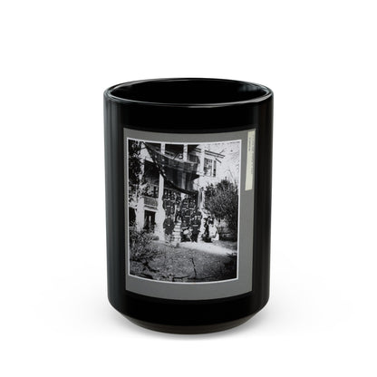 U.S. Army Band Standing On Steps (U.S. Civil War) Black Coffee Mug-15oz-The Sticker Space