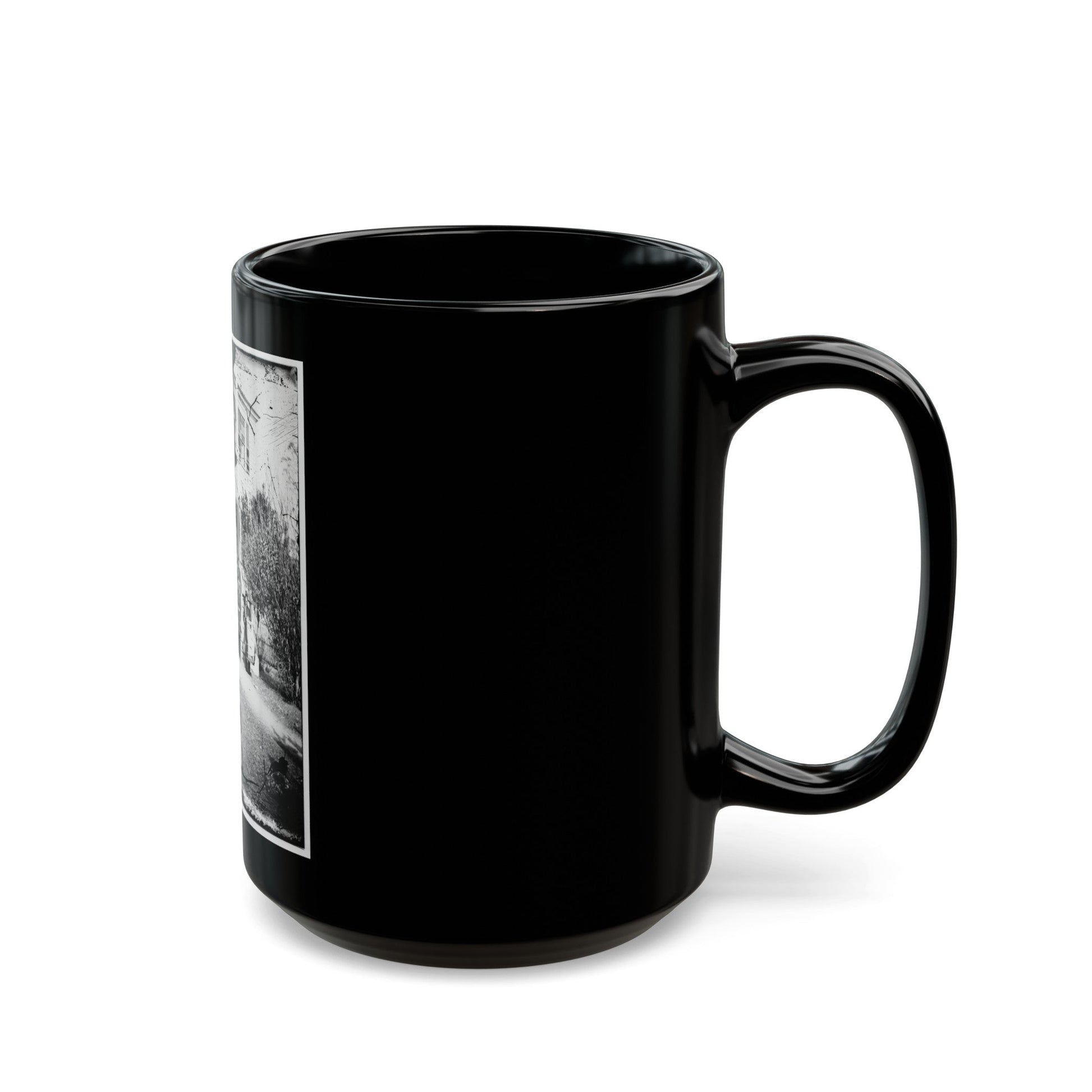 U.S. Army Band Standing On Steps(2) (U.S. Civil War) Black Coffee Mug-The Sticker Space