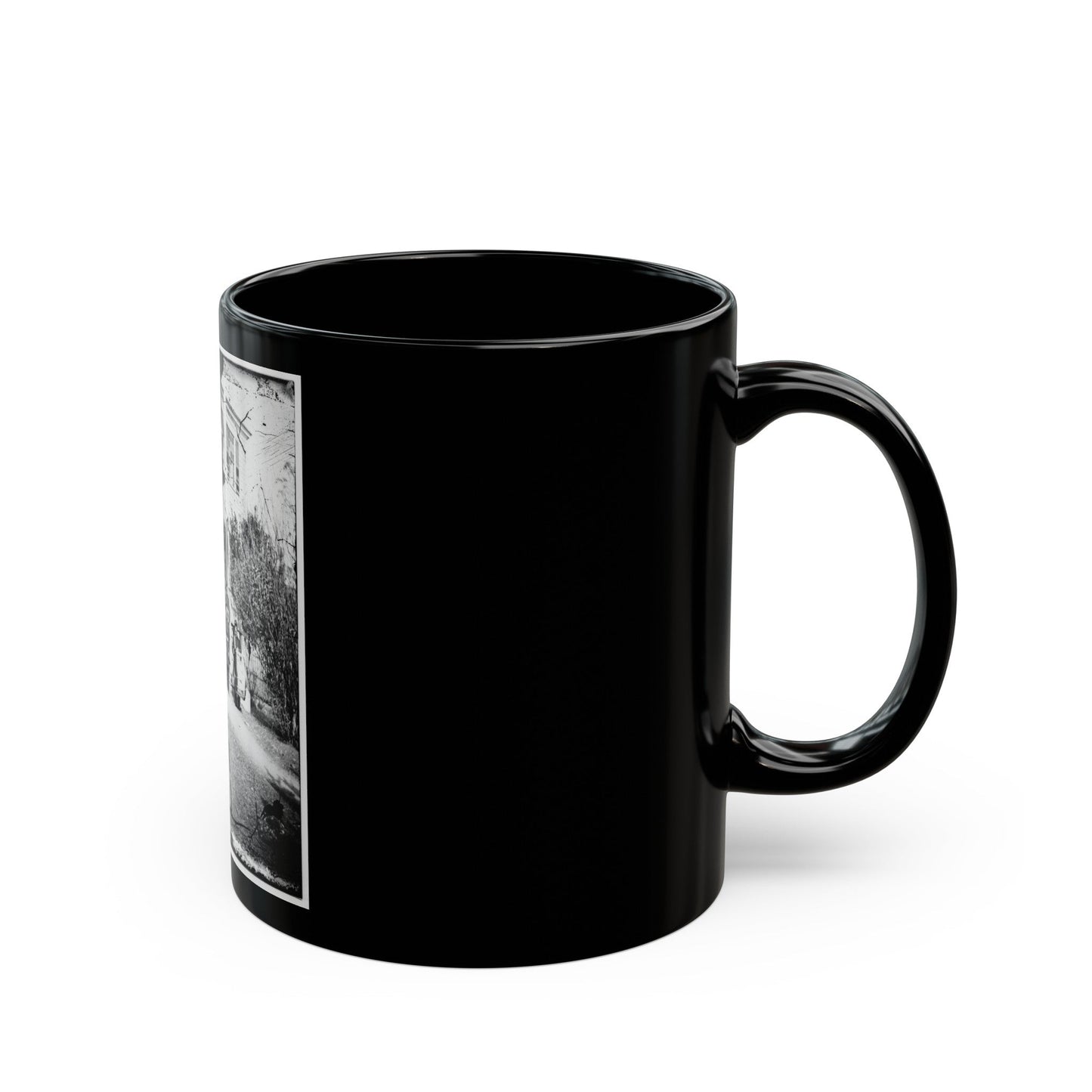 U.S. Army Band Standing On Steps(2) (U.S. Civil War) Black Coffee Mug-The Sticker Space