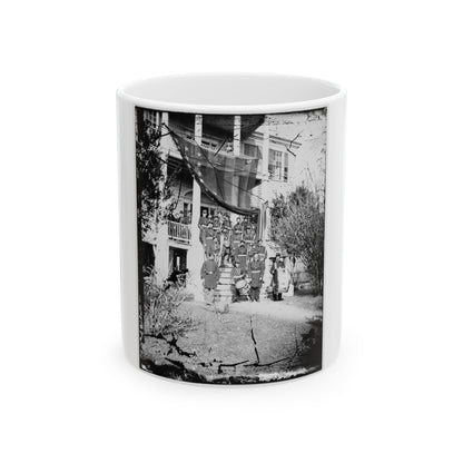 U.S. Army Band Standing On Steps(2) (U.S. Civil War) White Coffee Mug-11oz-The Sticker Space