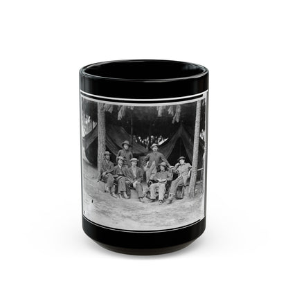 U.S. Military Telegraph Operators In Front Of Petersburg, Virginia (U.S. Civil War) Black Coffee Mug-15oz-The Sticker Space