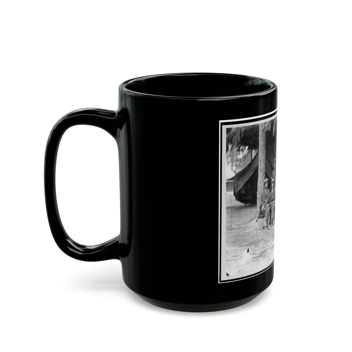 U.S. Military Telegraph Operators In Front Of Petersburg, Virginia (U.S. Civil War) Black Coffee Mug-The Sticker Space