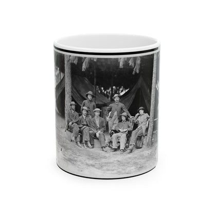 U.S. Military Telegraph Operators In Front Of Petersburg, Virginia (U.S. Civil War) White Coffee Mug-11oz-The Sticker Space