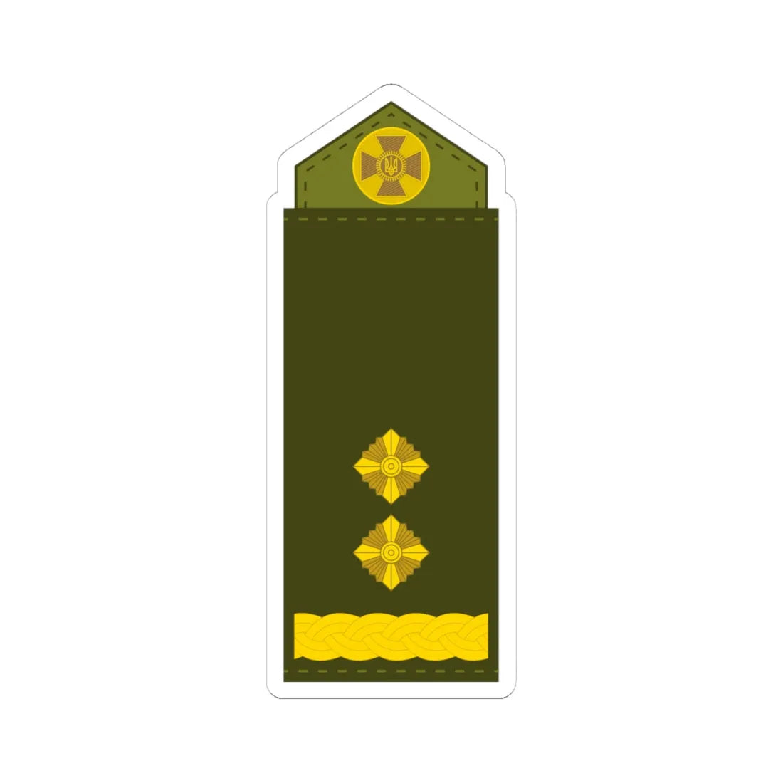 UA shoulder mark 16 (Ukraine) (Military Rank) STICKER Vinyl Kiss-Cut Decal 4 Inch White - The Sticker Space