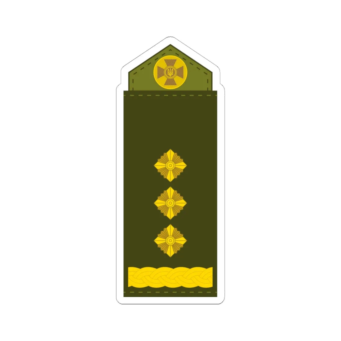 UA shoulder mark 17 (Ukraine) (Military Rank) STICKER Vinyl Kiss-Cut Decal 6 Inch White - The Sticker Space