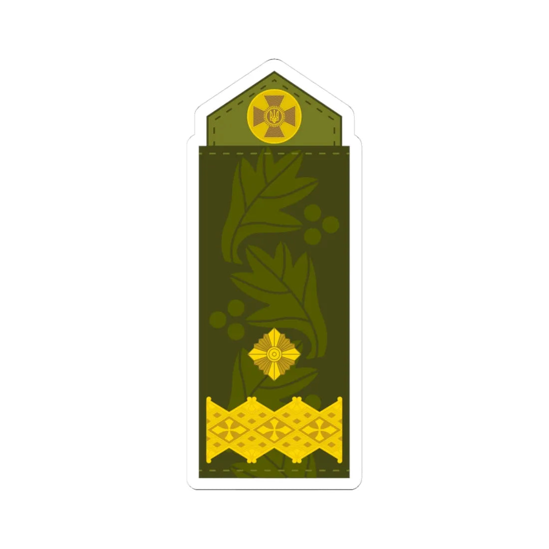 UA shoulder mark 18 (Ukraine) (Military Rank) STICKER Vinyl Kiss-Cut Decal 3 Inch White - The Sticker Space