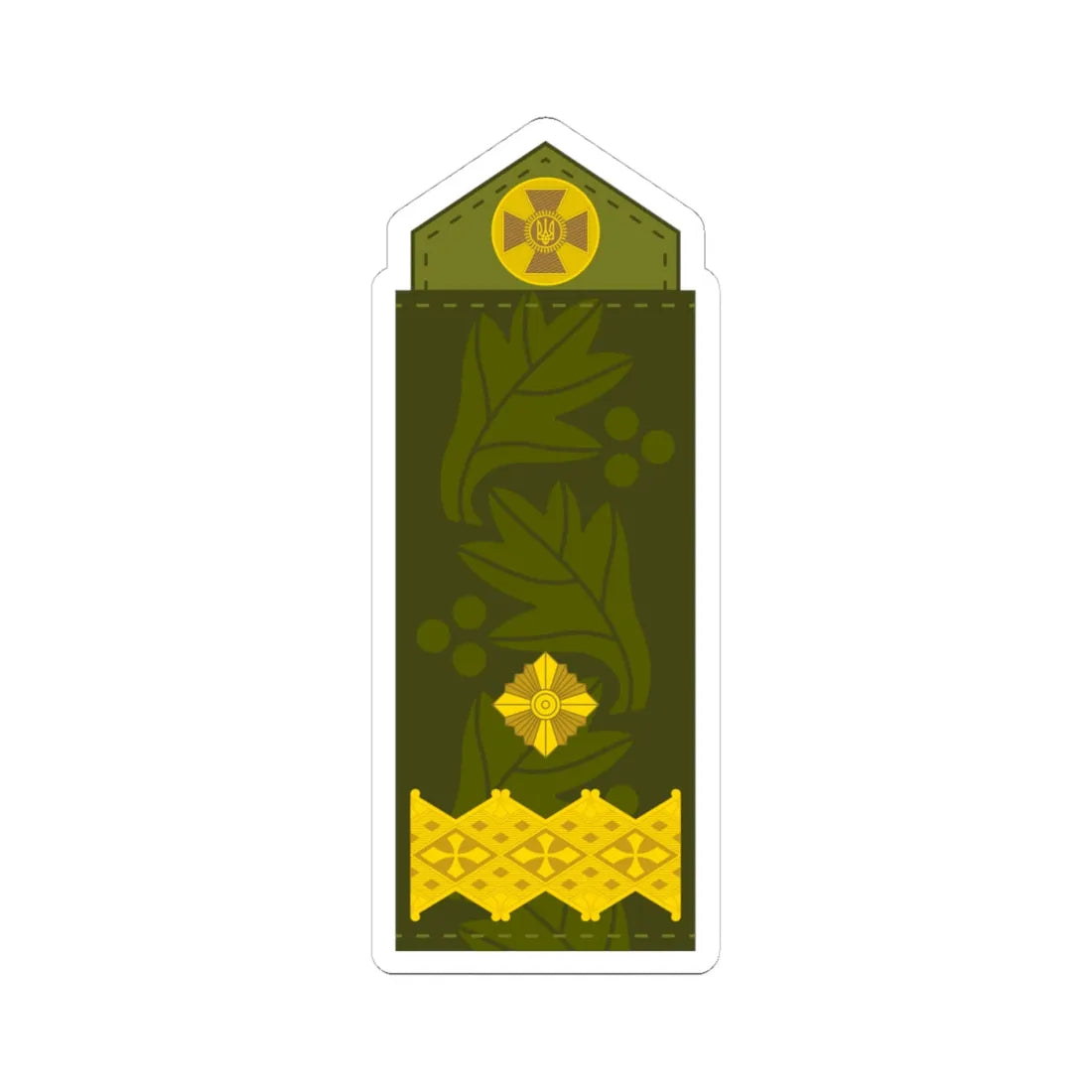 UA shoulder mark 18 (Ukraine) (Military Rank) STICKER Vinyl Kiss-Cut Decal 4 Inch White - The Sticker Space