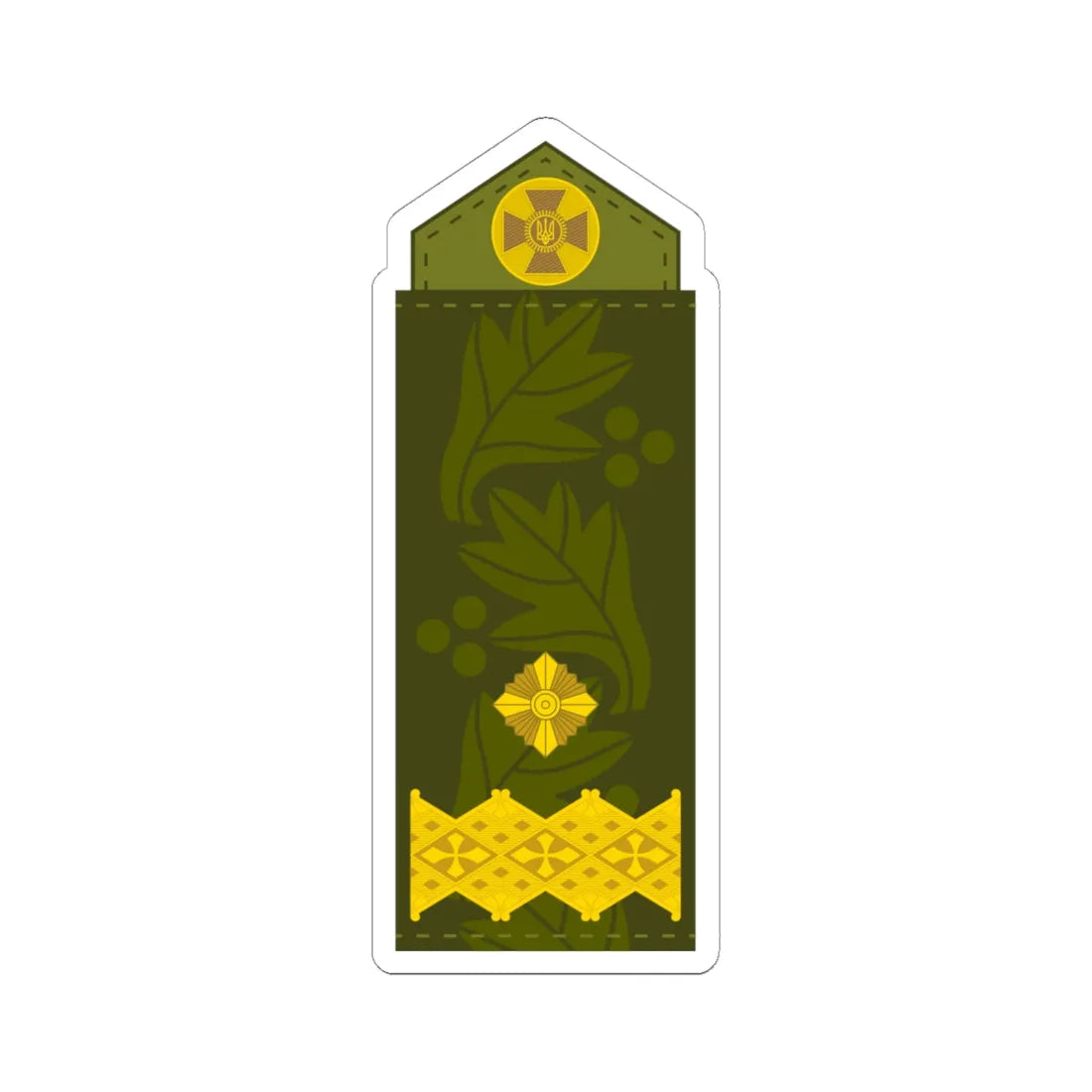 UA shoulder mark 18 (Ukraine) (Military Rank) STICKER Vinyl Kiss-Cut Decal 6 Inch White - The Sticker Space