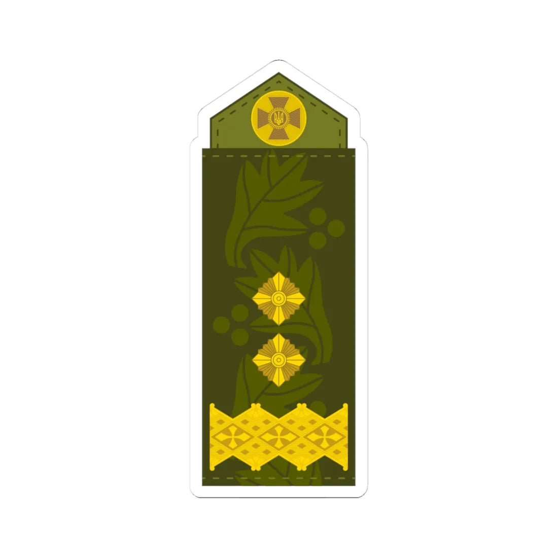 UA shoulder mark 19 (Ukraine) (Military Rank) STICKER Vinyl Kiss-Cut Decal 3 Inch White - The Sticker Space