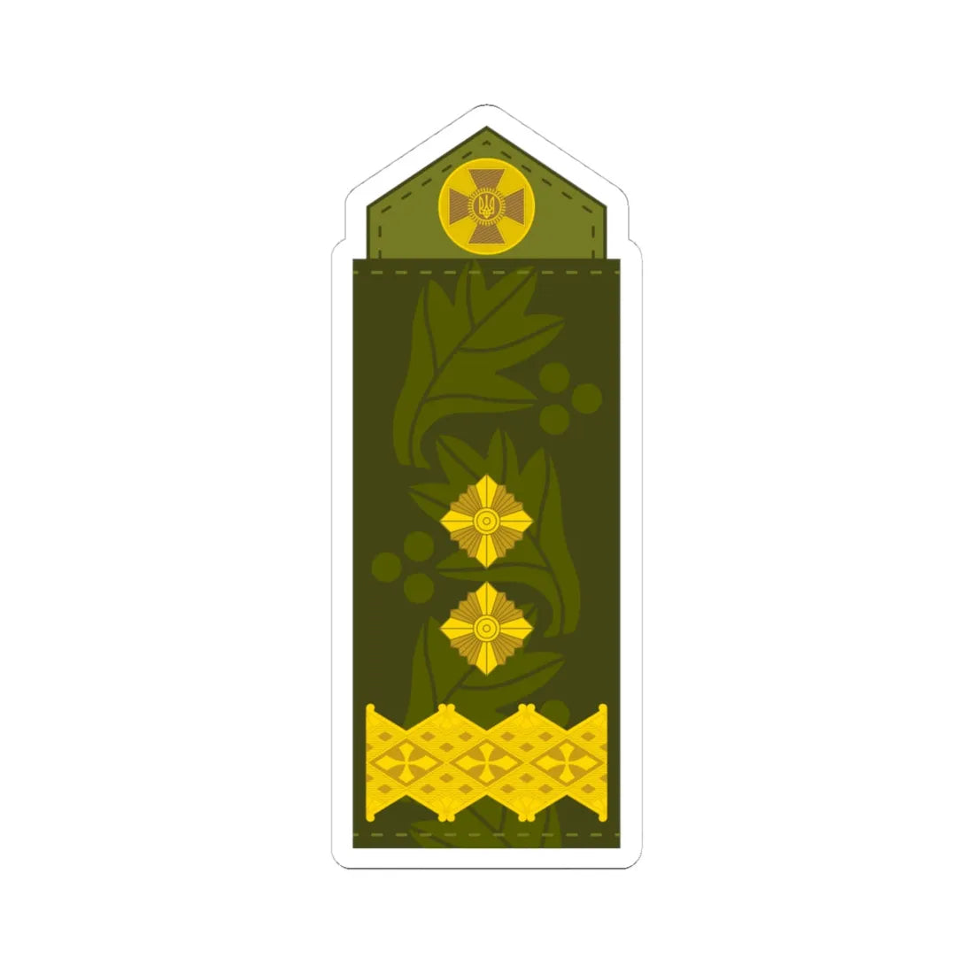 UA shoulder mark 19 (Ukraine) (Military Rank) STICKER Vinyl Kiss-Cut Decal 4 Inch White - The Sticker Space