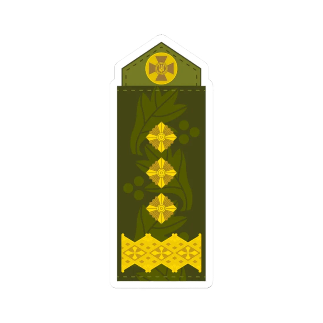 UA shoulder mark 20 (Ukraine) (Military Rank) STICKER Vinyl Kiss-Cut Decal 2 Inch White - The Sticker Space