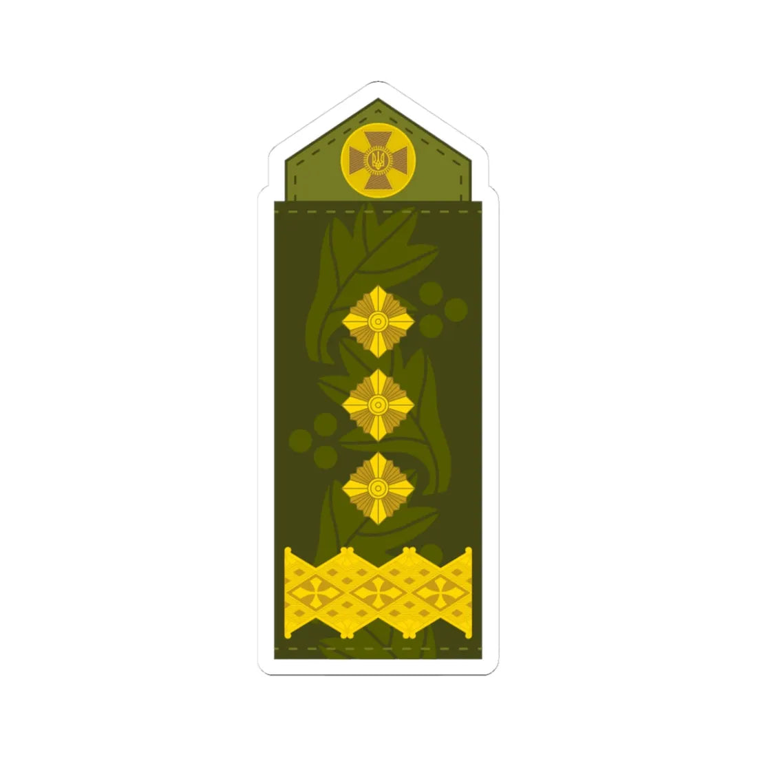 UA shoulder mark 20 (Ukraine) (Military Rank) STICKER Vinyl Kiss-Cut Decal 3 Inch White - The Sticker Space