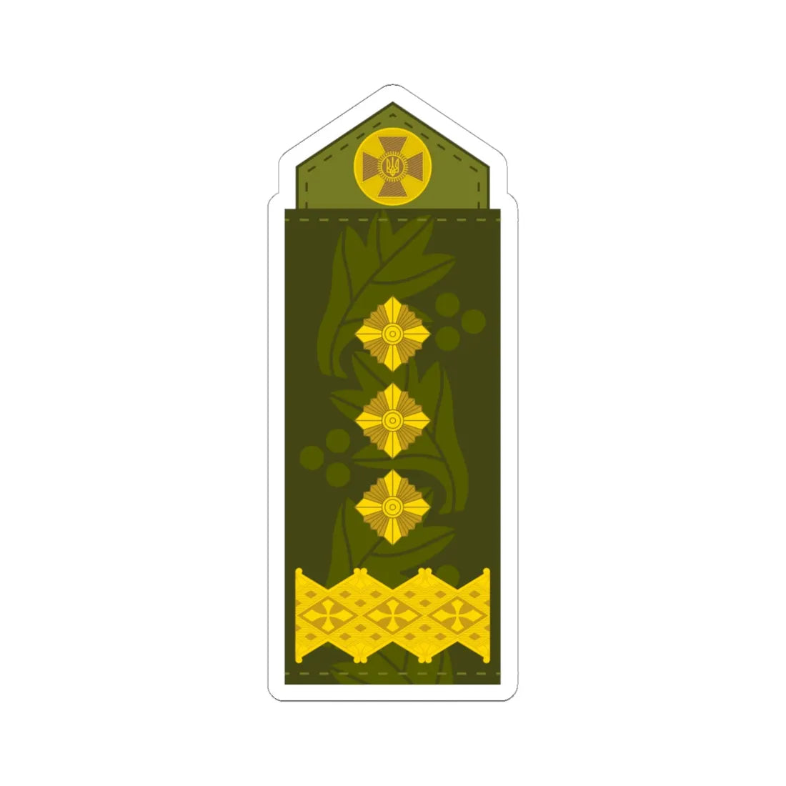 UA shoulder mark 20 (Ukraine) (Military Rank) STICKER Vinyl Kiss-Cut Decal 6 Inch White - The Sticker Space