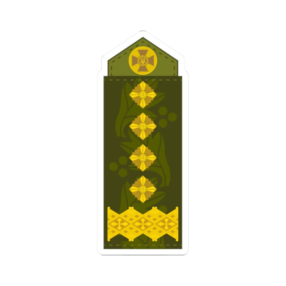 UA shoulder mark 21 (Ukraine) (Military Rank) STICKER Vinyl Kiss-Cut Decal 2 Inch White - The Sticker Space