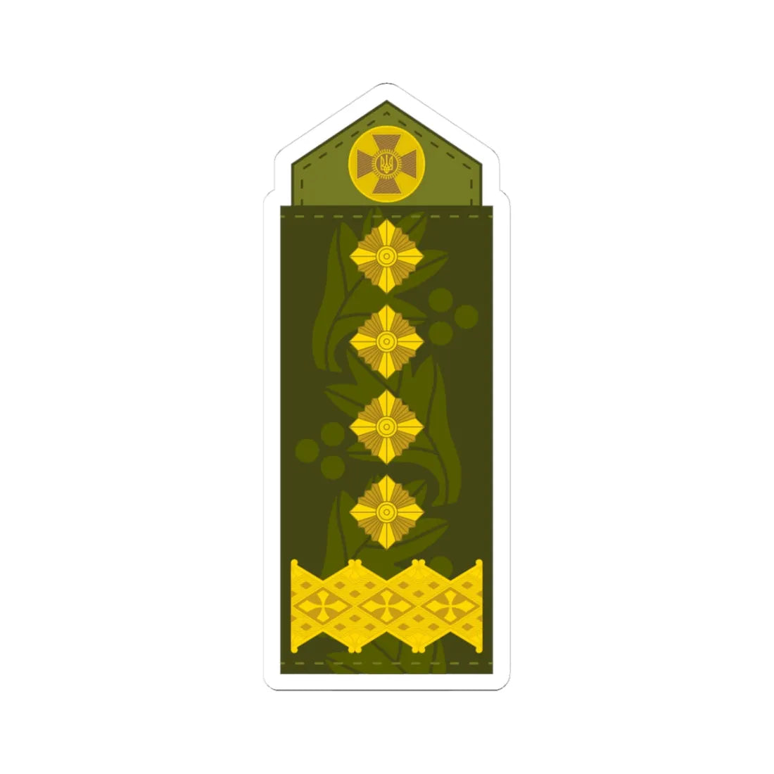 UA shoulder mark 21 (Ukraine) (Military Rank) STICKER Vinyl Kiss-Cut Decal 3 Inch White - The Sticker Space