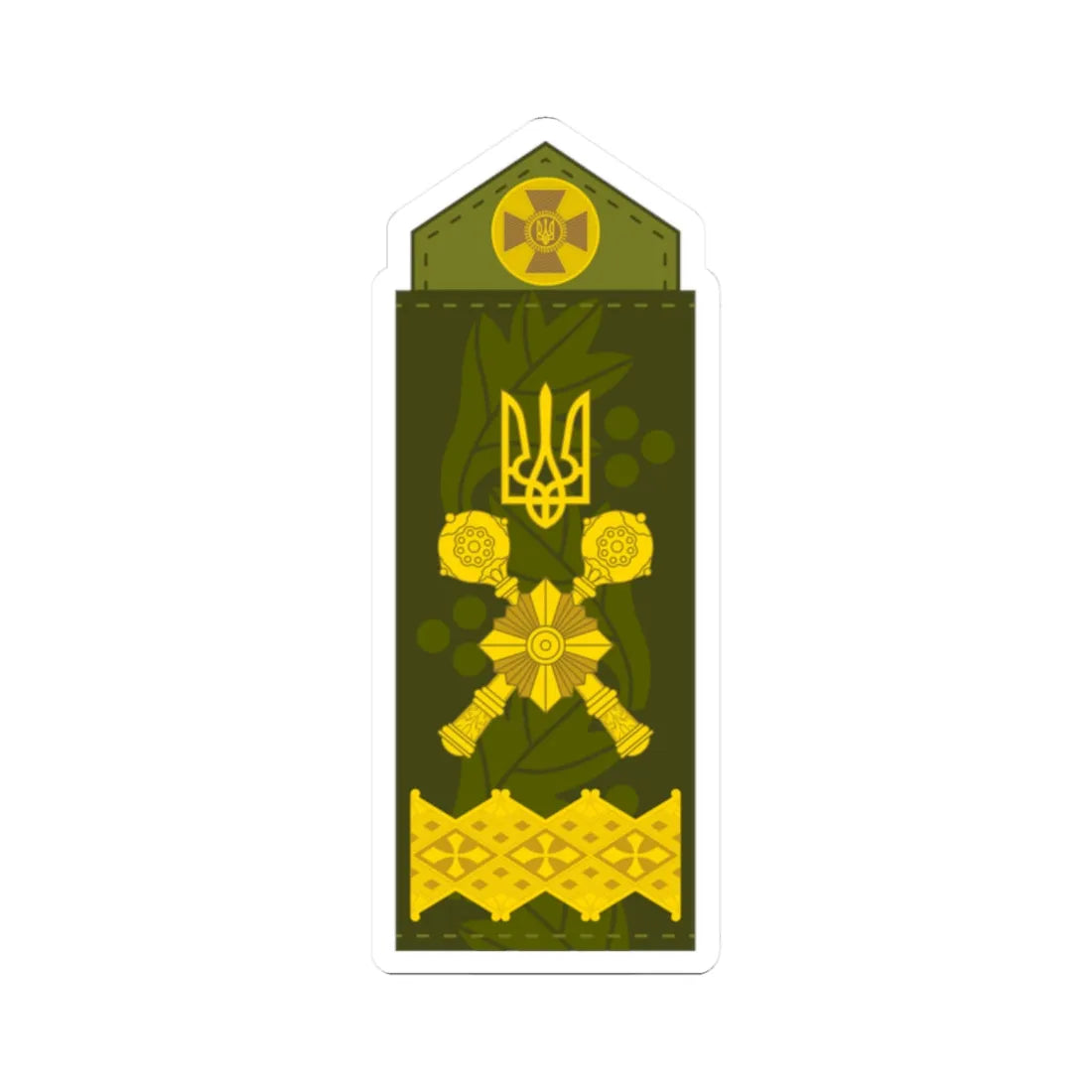 UA shoulder mark 22 (Ukraine) (Military Rank) STICKER Vinyl Kiss-Cut Decal 2 Inch White - The Sticker Space