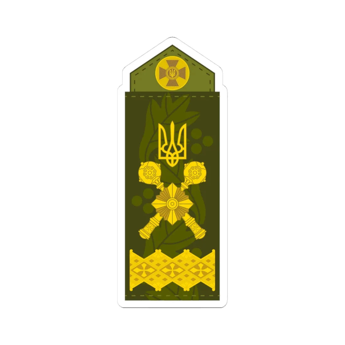 UA shoulder mark 22 (Ukraine) (Military Rank) STICKER Vinyl Kiss-Cut Decal 3 Inch White - The Sticker Space