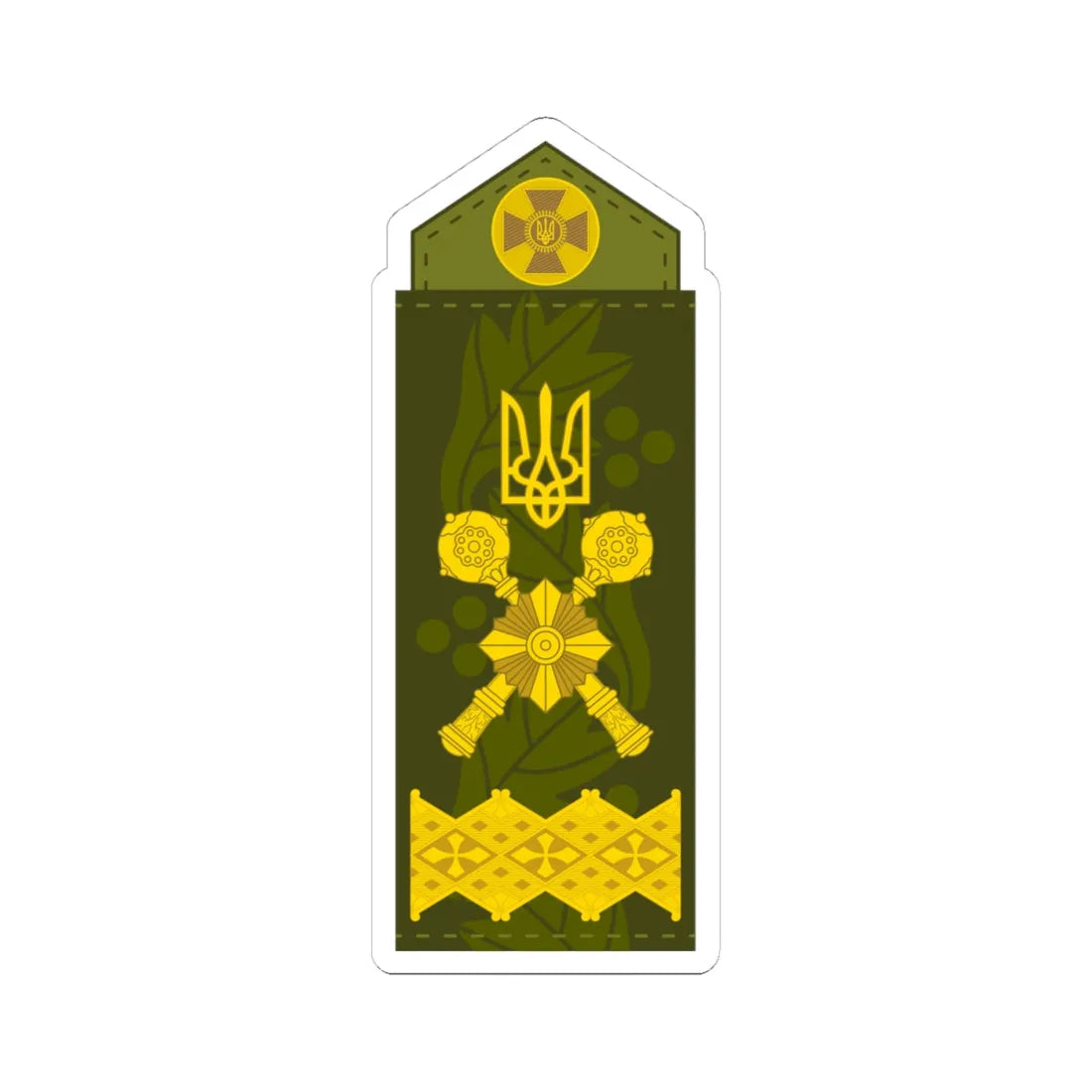 UA shoulder mark 22 (Ukraine) (Military Rank) STICKER Vinyl Kiss-Cut Decal 4 Inch White - The Sticker Space
