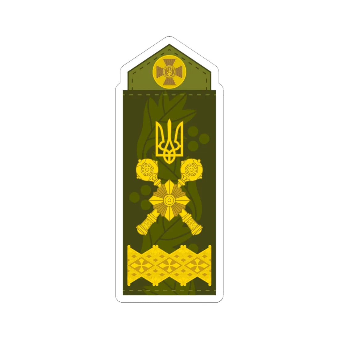 UA shoulder mark 22 (Ukraine) (Military Rank) STICKER Vinyl Kiss-Cut Decal 6 Inch White - The Sticker Space