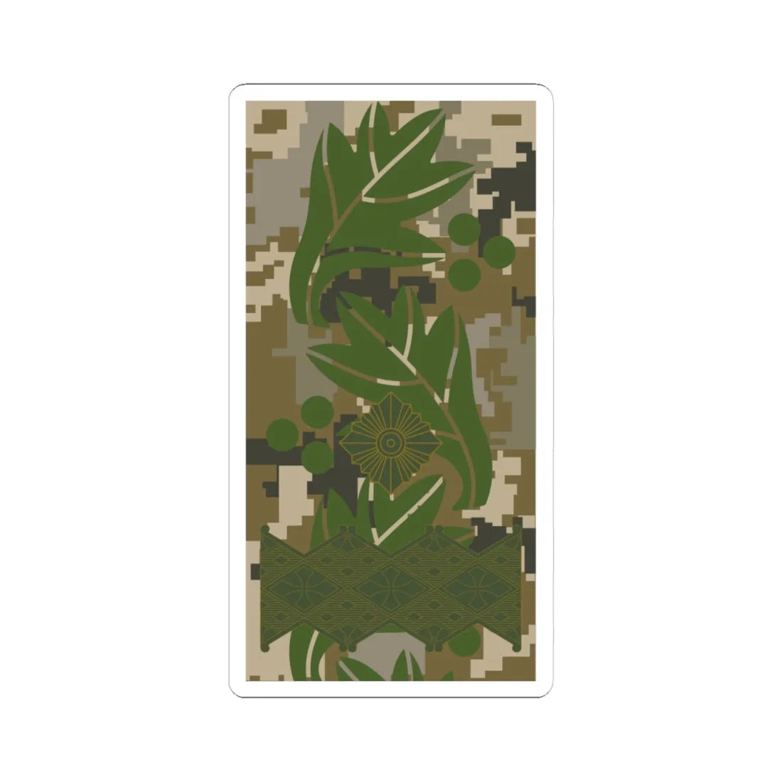 UAc shoulder mark 18 (Ukraine) (Military Rank) STICKER Vinyl Kiss-Cut Decal 4 Inch White - The Sticker Space