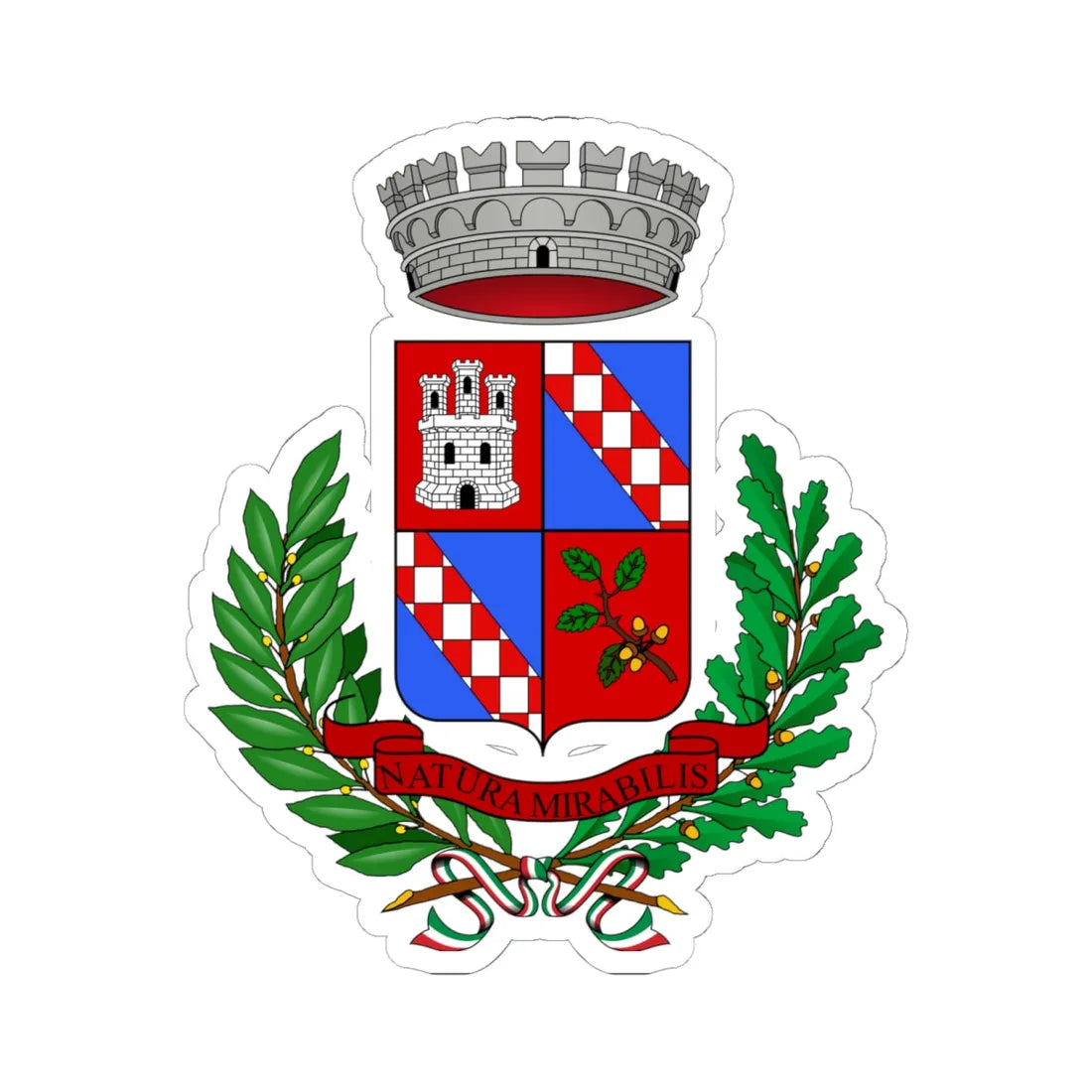 Ucria-Stemma (Italy) (Coat of Arms) STICKER Vinyl Kiss-Cut Decal 6 Inch White - The Sticker Space