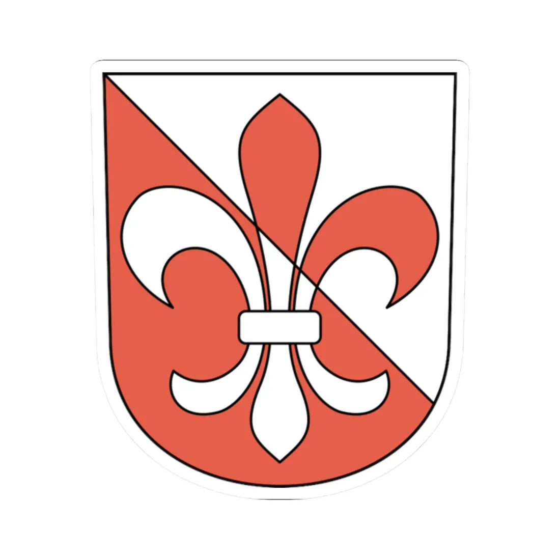 Uessikon coat of arms (Switzerland) (Coat of Arms) STICKER Vinyl Kiss-Cut Decal 2 Inch White - The Sticker Space