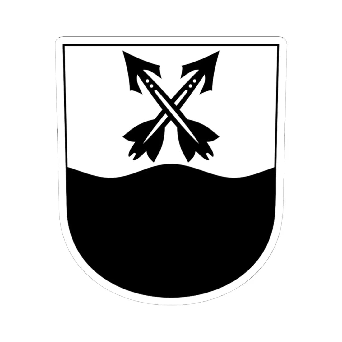 UesslingenBuch-blazon (Switzerland) (Coat of Arms) STICKER Vinyl Kiss-Cut Decal 4 Inch White - The Sticker Space