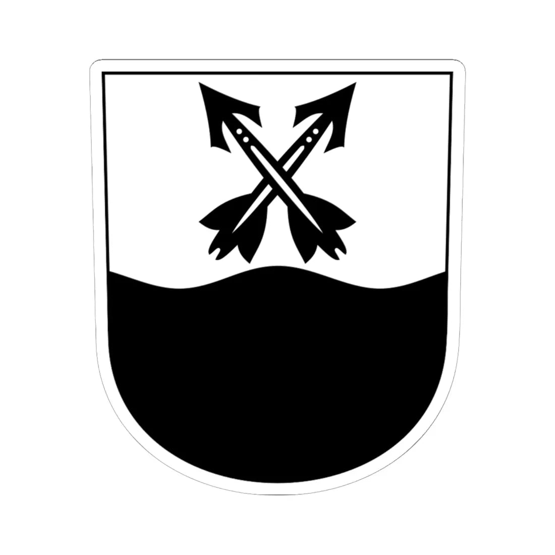 UesslingenBuch-blazon (Switzerland) (Coat of Arms) STICKER Vinyl Kiss-Cut Decal 6 Inch White - The Sticker Space