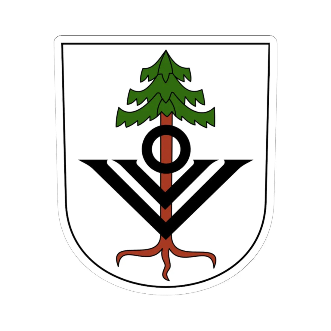 Uetikon-blazon (Switzerland) (Coat of Arms) STICKER Vinyl Kiss-Cut Decal 6 Inch White - The Sticker Space