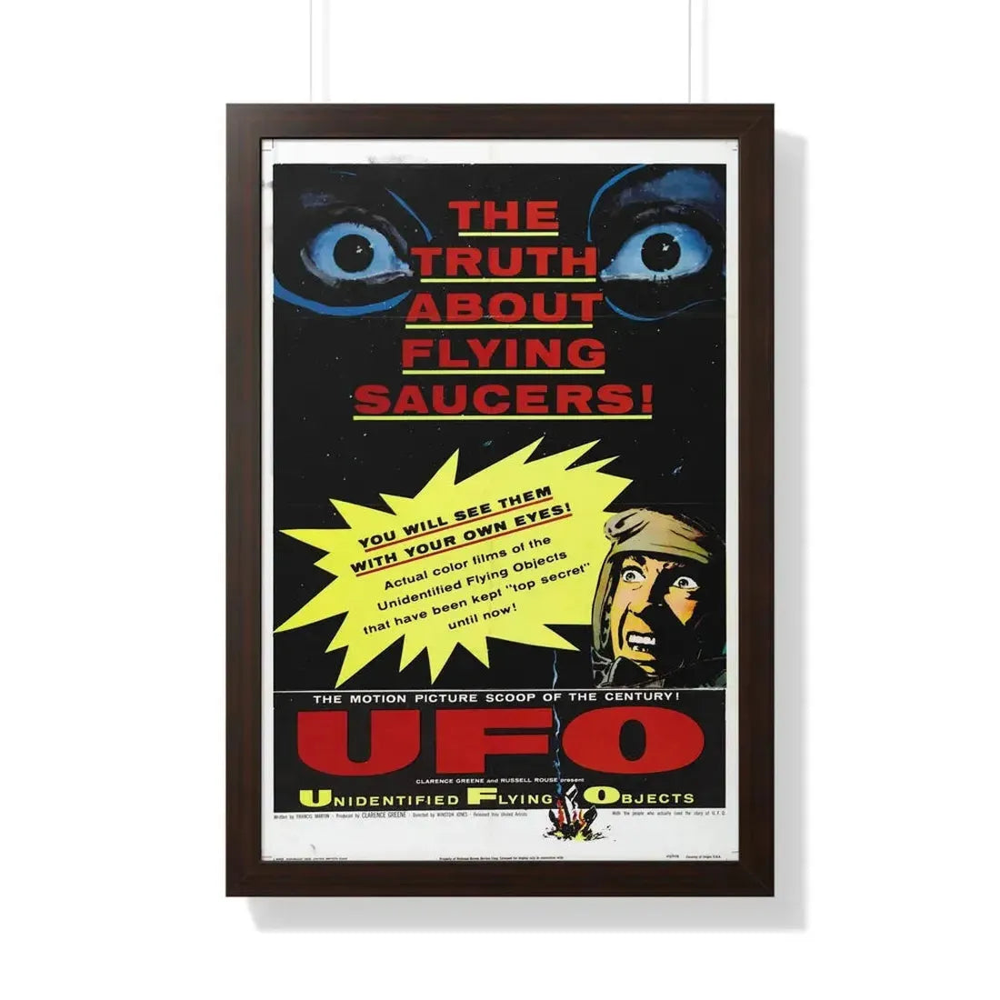 UFO 1956 - Framed Movie Poster 20" x 30" Walnut - The Sticker Space