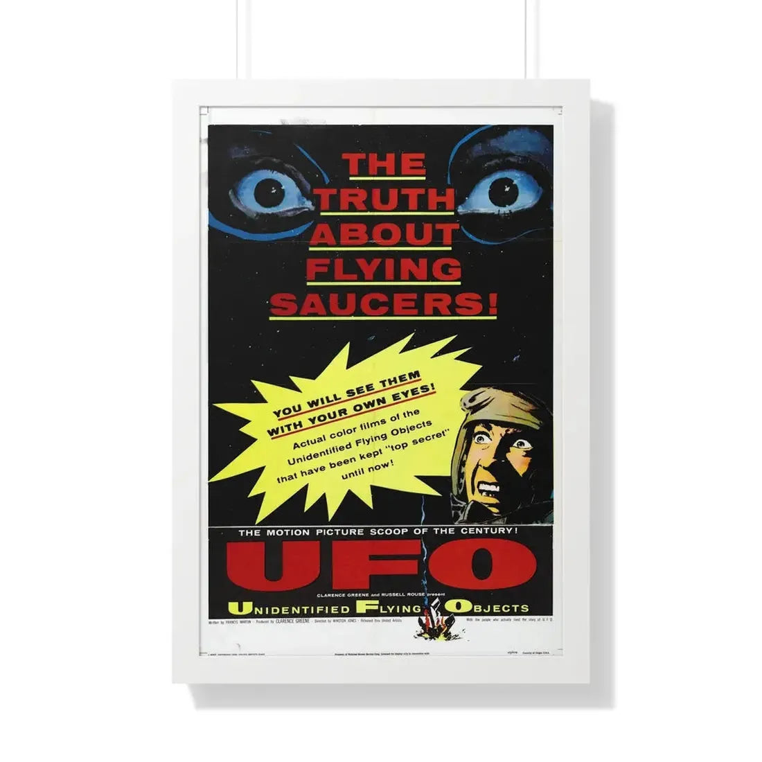 UFO 1956 - Framed Movie Poster 20" x 30" White - The Sticker Space