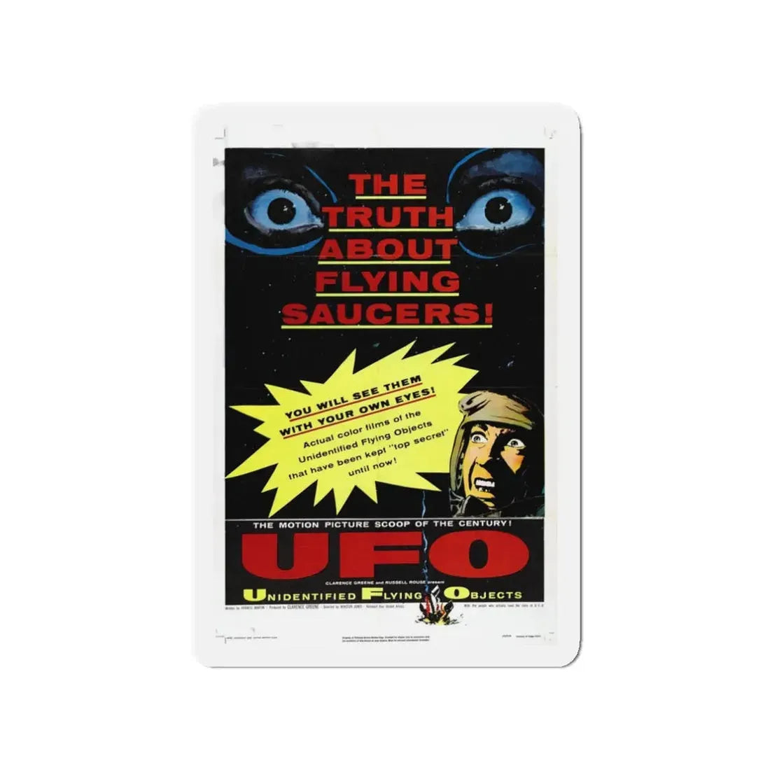 UFO 1956 Movie Poster - Refrigerator Magnet 3 Inch Die-Cut - The Sticker Space