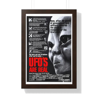 UFO'S ARE REAL 1979 - Framed Movie Poster 16″ x 24″ Walnut - The Sticker Space