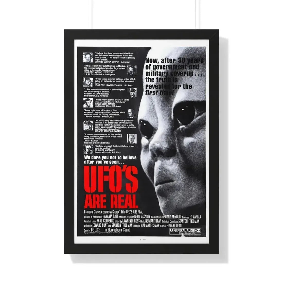 UFO'S ARE REAL 1979 - Framed Movie Poster 20" x 30" Black - The Sticker Space