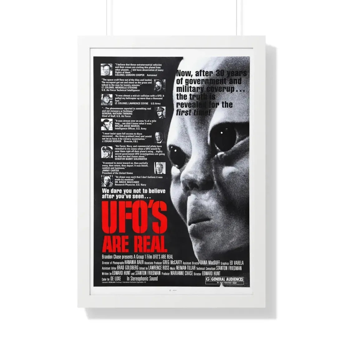 UFO'S ARE REAL 1979 - Framed Movie Poster 20" x 30" White - The Sticker Space