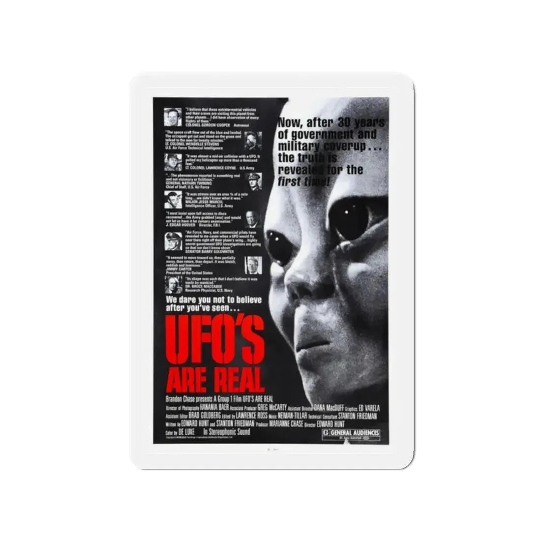 UFO'S ARE REAL 1979 Movie Poster - Refrigerator Magnet 2 Inch Die-Cut - The Sticker Space