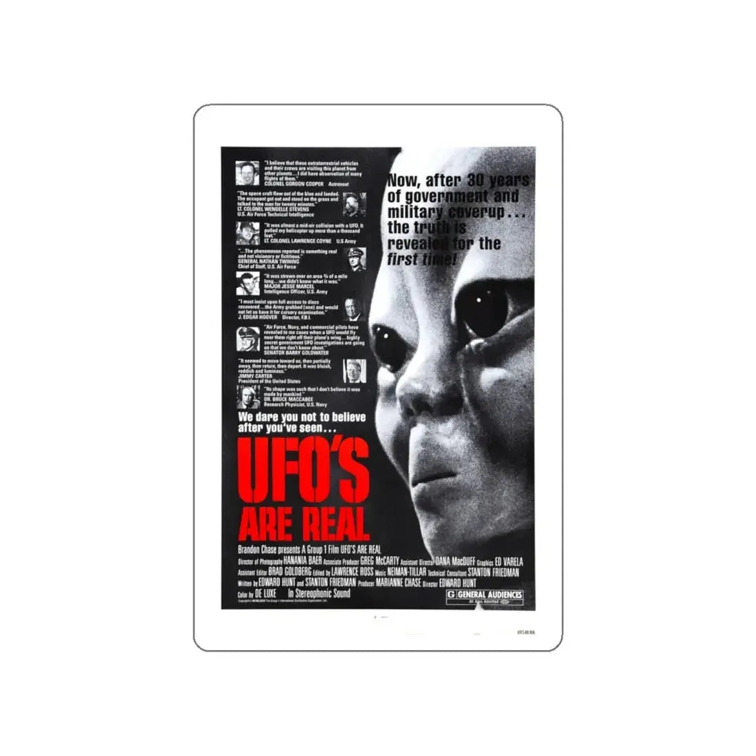 UFO'S ARE REAL 1979 Movie Poster STICKER Vinyl Die-Cut Decal 5 Inch - The Sticker Space
