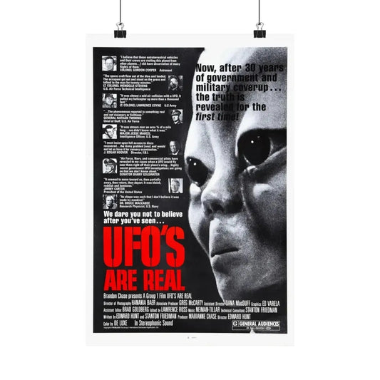 UFO'S ARE REAL 1979 - Paper Movie Poster 12″ x 18″ Matte - The Sticker Space