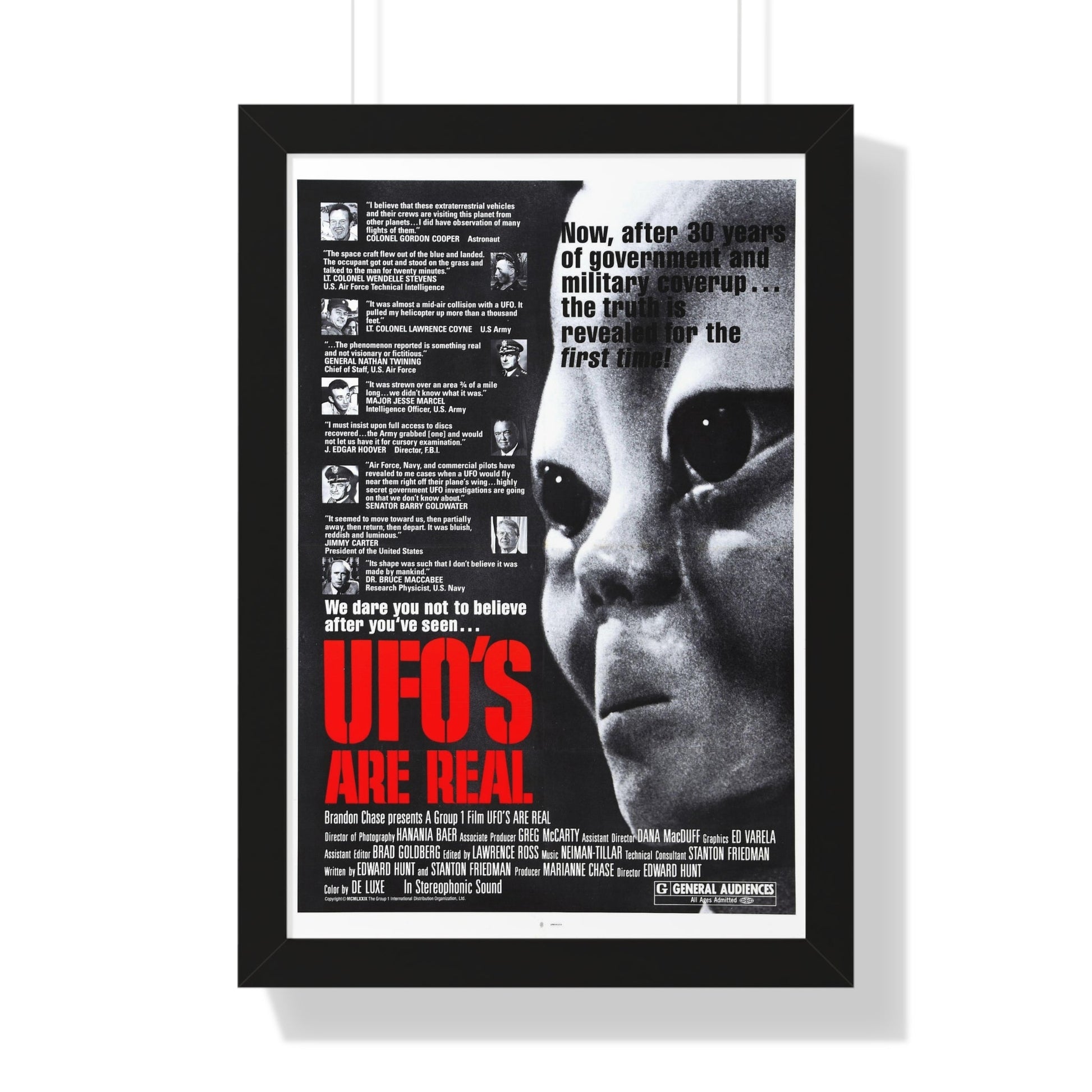 UFO'S ARE REAL 1979 - Framed Movie Poster-16″ x 24″-The Sticker Space