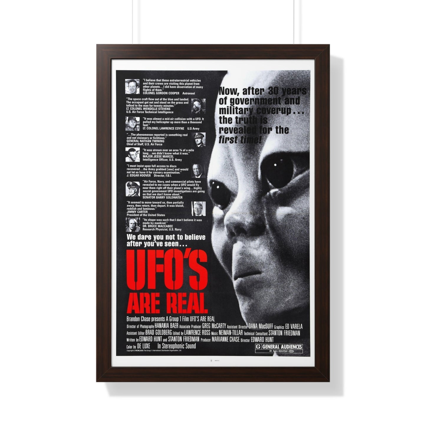 UFO'S ARE REAL 1979 - Framed Movie Poster-20" x 30"-The Sticker Space