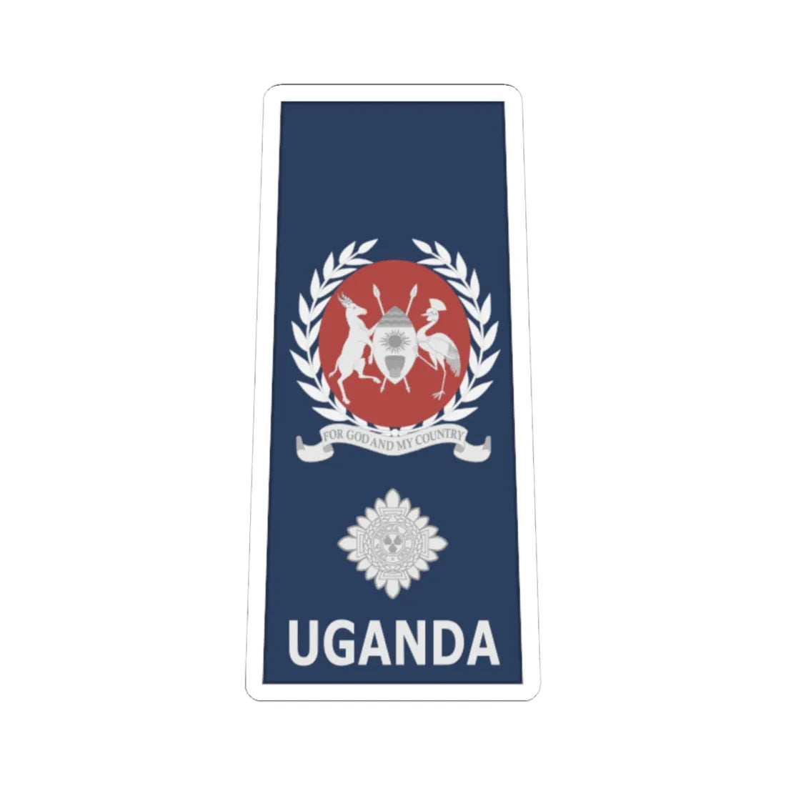 Uganda AirForce OF 4 (Uganda) (Military Rank) STICKER Vinyl Kiss-Cut Decal 6 Inch White - The Sticker Space