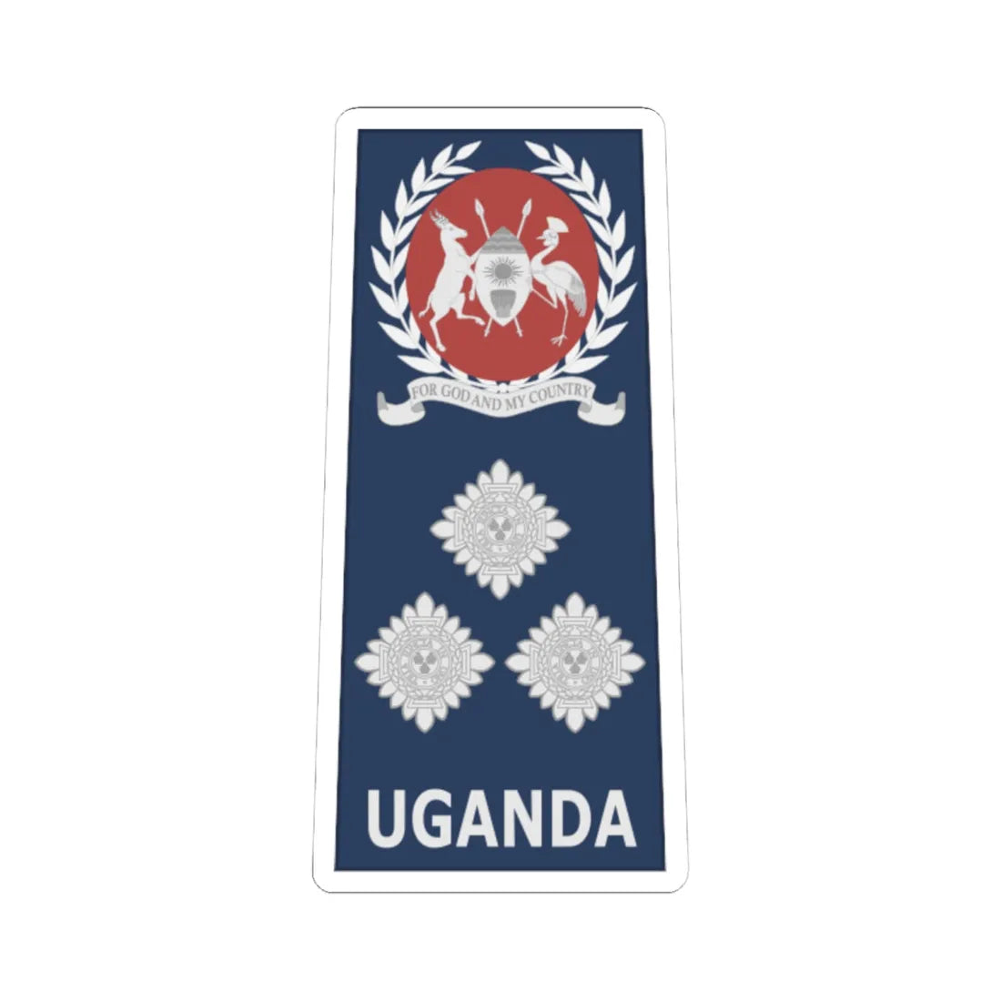 Uganda AirForce OF 6 (Uganda) (Military Rank) STICKER Vinyl Kiss-Cut Decal 6 Inch White - The Sticker Space