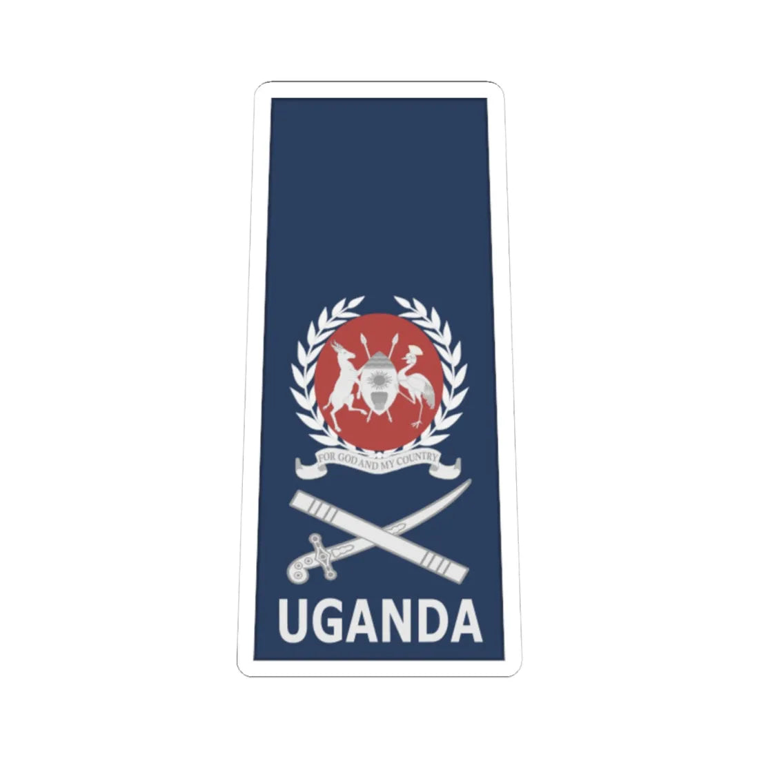 Uganda AirForce OF 7 (Uganda) (Military Rank) STICKER Vinyl Kiss-Cut Decal 4 Inch White - The Sticker Space