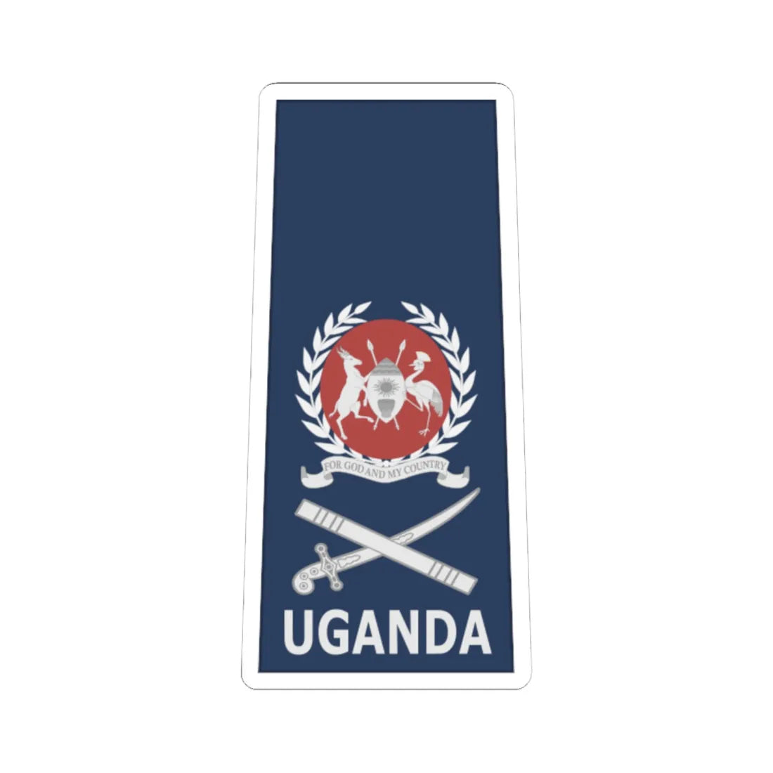 Uganda AirForce OF 7 (Uganda) (Military Rank) STICKER Vinyl Kiss-Cut Decal 6 Inch White - The Sticker Space