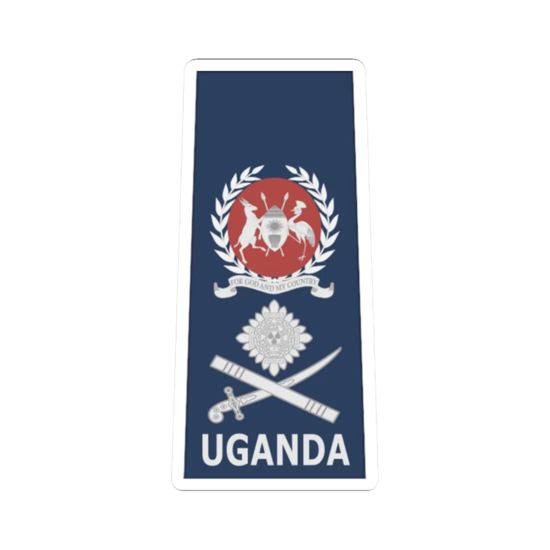 Uganda AirForce OF 8 (Uganda) (Military Rank) STICKER Vinyl Kiss-Cut Decal 2 Inch White - The Sticker Space