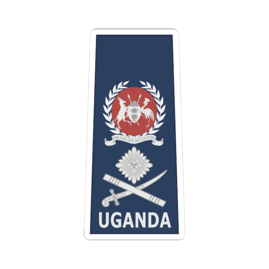 Uganda AirForce OF 8 (Uganda) (Military Rank) STICKER Vinyl Kiss-Cut Decal 4 Inch White - The Sticker Space