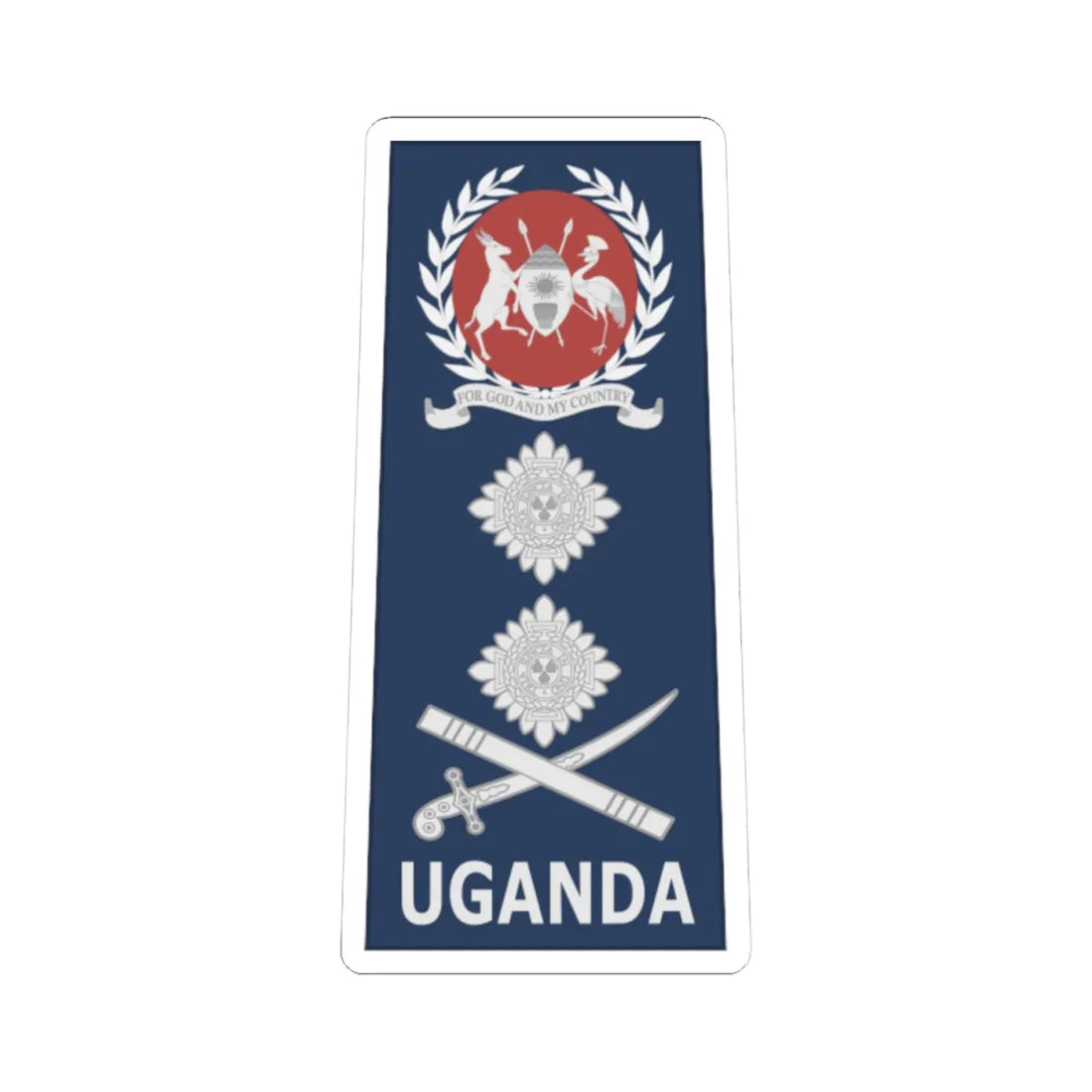 Uganda AirForce OF 9 (Uganda) (Military Rank) STICKER Vinyl Kiss-Cut Decal 4 Inch White - The Sticker Space